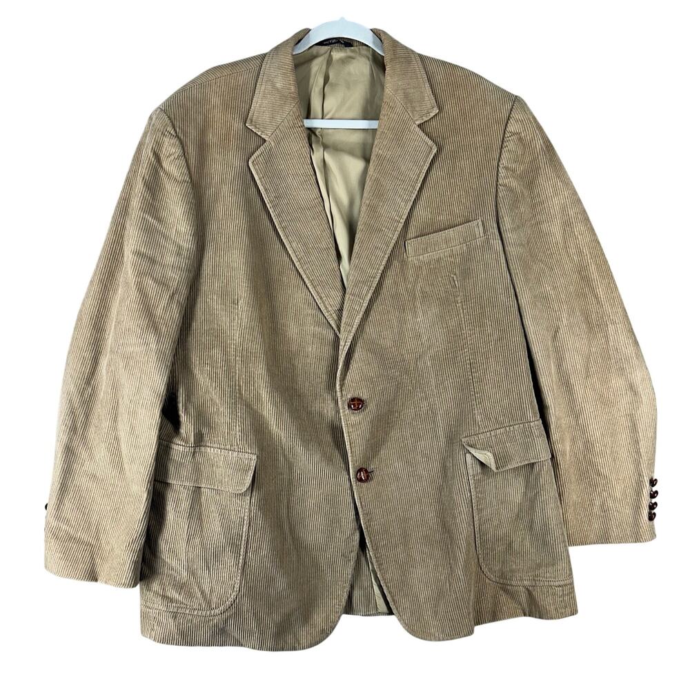 Joe Namath Signature Collection Vintage 80s Khaki Corduroy Blazer 50L